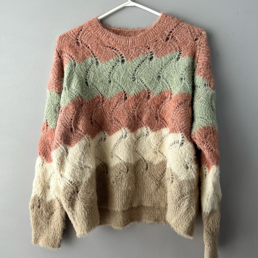 Dreamers by Debut Pastel Chevron Beautiful Multicolour Knit Sweater